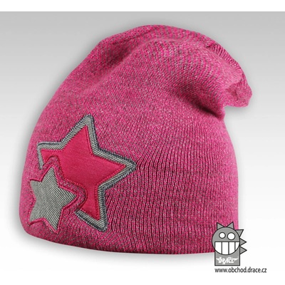 čepice pletená Star vzor 04 růžová