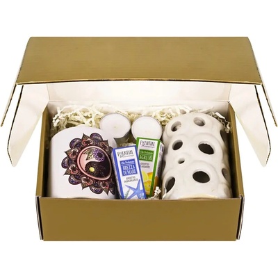 Комплект с аромалампа, чаша Мандала , 2 ароматни масла и 2 чаени свещи (К102247-1)