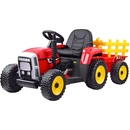 Mamido elektrický traktor s vlečkou červená