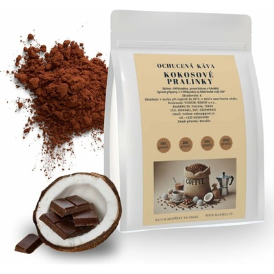 Haniell Káva Kokosové pralinky Arabica mletá 1 kg
