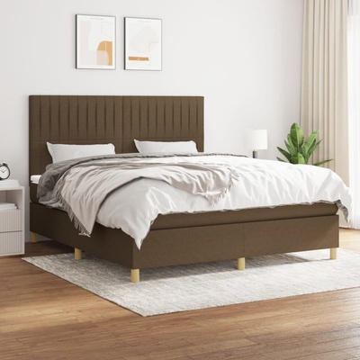 vidaXL 11461.3142508 Boxspring postel s matrací tmavě hnědá textil