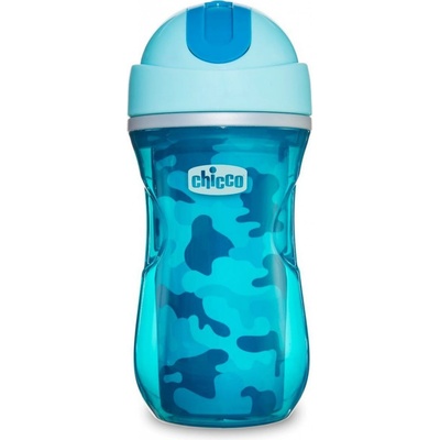 Chicco termo fľaša netečúca so slamkou 266ml modrá