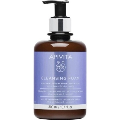 APIVITA Почистваща кремообразна пяна с лавандула и маслина , Apivita Face&eye Cleansing Foam 300ml