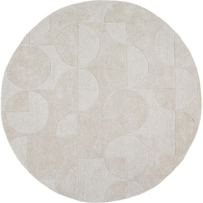 Flair Rugs Ръчно изработен вълнен кръгъл килим в цвят слонова кост ø 160 cm Gigi - Flair Rugs (503119381704)