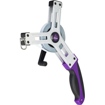 Levenhuk Ролетка Ermenrich Reel SX20, 20m, геодезическа, матирана стомана, едностранна, метално ухо, корпус от алуминиева сплав (Reel SX20)