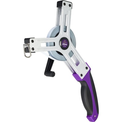 Levenhuk Ролетка Ermenrich Reel SX20, 20m, геодезическа, матирана стомана, едностранна, метално ухо, корпус от алуминиева сплав (Reel SX20)