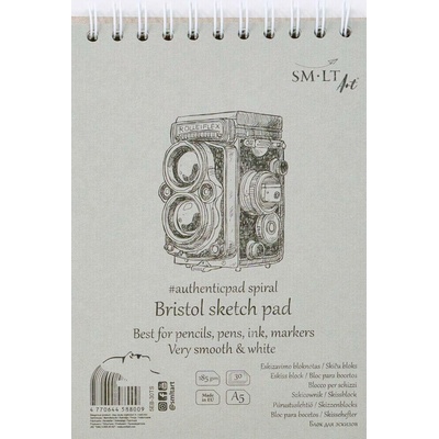 SM.LT Skicář SM•LT Bristol Authentic extra bílý – A5, 180g, 30 listů