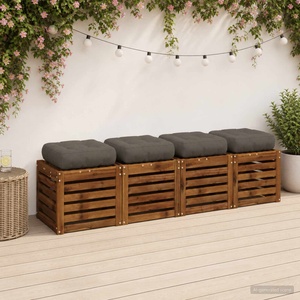 vidaXL Кушони за сядане, 4 броя VIANEN 4 pcs 100% полиестер Сиво (953467)