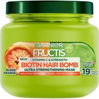 Garnier Fructis Vitamin Strength Biotin Hair Bomb posilňujúca maska na slabé vlasy so sklonom k vypadávaniu 320 ml