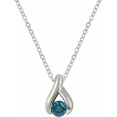 Eppi Minimalistický prívesok s modrým diamantom Tressa P48615