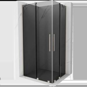 Mexen Velar Duo плъзгаща се душ кабина 90 x 80 см, графит, четкан никел - 871-090-080-42-97 (871-090-080-42-97)