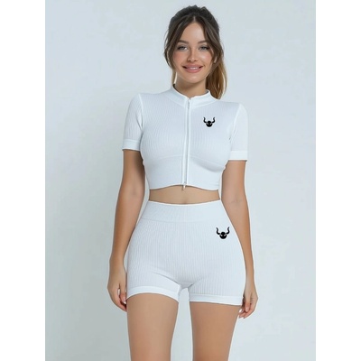 Ribbed Crop Top RIBEE White