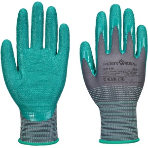 Portwest A313 / Нитрилни ръкавици Grip 15 Crinkle, 12 броя в опаковка - зелени L (A313G3RL)