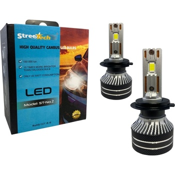 StreeTech Лед крушки - Led система H7 Streetech модел STN2 за фарове - 150 000 Лукса, 45W - Canbus 6000K - 1500% повече светлина (H7STN2)