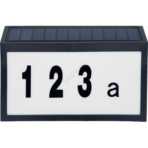 Polux LED соларен номер NUMERO LED/3, 7V 6000K 1200 mAh IP44 черен (SA2209)