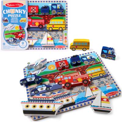 Dřevěné chunky puzzle vozidla MELISSA & DOUG