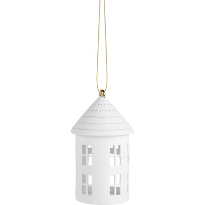 räder Závěsný svícen domeček Round 16 cm, bílá barva, porcelán