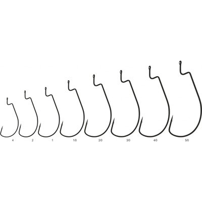 Mistrall offsetový Wide worm s očkem black nickel vel.5 10 ks