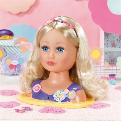 Zapf Creation BABY born Staršia sestrička česacia hlava blondínka s kaderníckymi doplnkami