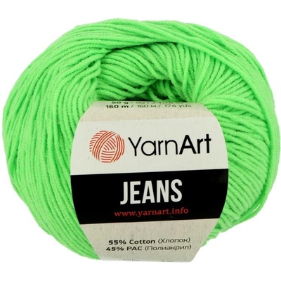 YarnArt Jeans 60 neónová zelená