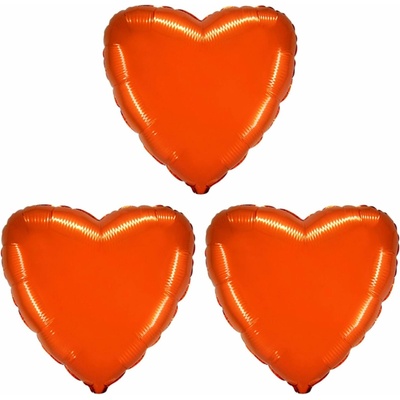FLEXMETAL Balón fóliový srdce, oranžové, valentín svadba, 45 cm