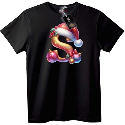 NOONEBRAND Тениска Коледна буква S - XL, White