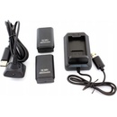 Ostatní příslušenství k herním konzolím APT KX7A 2x XBOX 360 Baterie USB kabel, černá