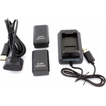 APT KX7A 2x XBOX 360 Baterie USB kabel, černá