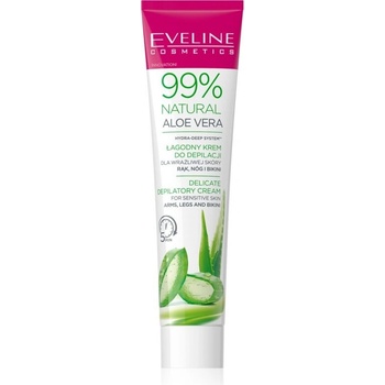 Eveline Cosmetics 99% Natural Aloe Vera zklidňující depilační krém linie bikin a podpaží 125 ml