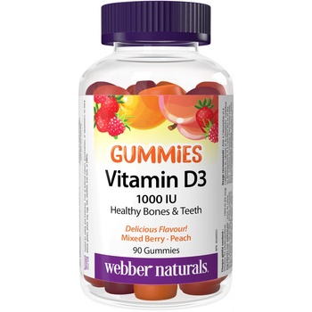 Webber Naturals Vitamin D3 Gummies, 1000 IU, 90 таблетки, Webber Naturals