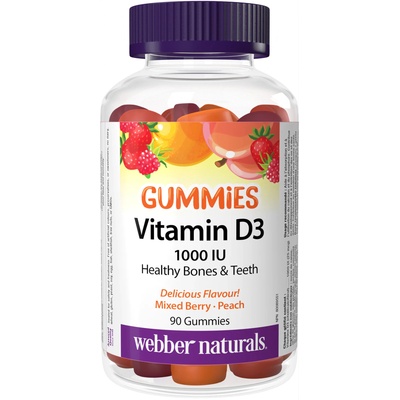 Webber Naturals Vitamin D3 Gummies, 1000 IU, 90 таблетки, Webber Naturals