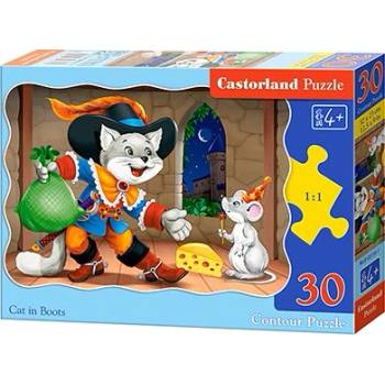 Castorland Cat in Boots 30 pcs Контурен пъзел 30 броя Анимации (287329) (287329)
