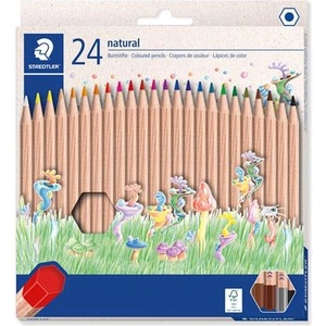 STAEDTLER Комплект цветни моливи, шестоъгълни, STAEDTLER „Noris natural 143N, 24 цвята 143N C24 (143N C24)