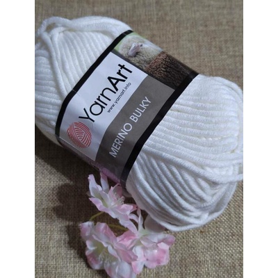 Pletací příze Merino bulky 100 g bílá