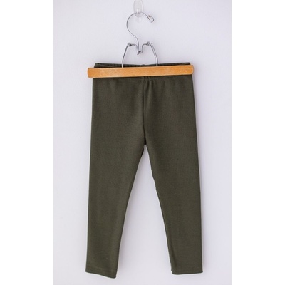 Lily Grey legíny jednobarevné žebrované khaki