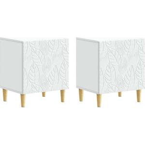 vidaXL Нощно шкафче 2 бр. Бяло 43 x 34, 5 x 50 см Инженерна дървесина (895026)