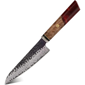 HARAHU Дамаски кухненски нож AI-37355 - Petty / Червен KP37355