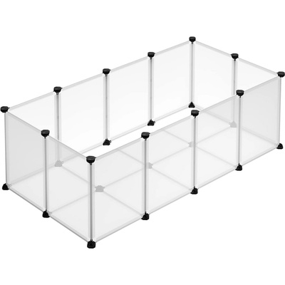SongmicsHome Ohrádka pre malé zvieratá z priehľadného plastu BEN 125 x 63 x 42 cm transparentná LPC001W01