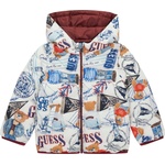 Guess Детско яке с качулка Guess - С мечета и надписи, многоцветно, 6-9 м (20261-N6RL00-WCFM2-P7HZ-6-9M) - ozone