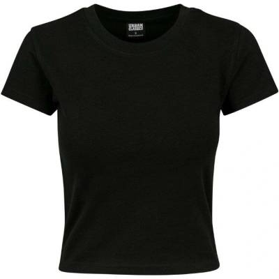 Urban Classics Dámské strečové crop top tričko s klasický kulatým výstřihem Černá
