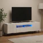 vidaXL LED телевизионен кабинет ZWOLLE 153 x 35 x 43 см Бял гланц (896469)