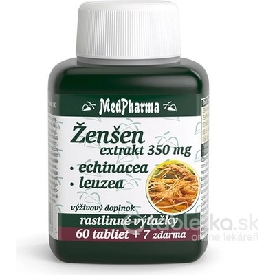 MedPharma ŽENŠEN 350 mg + Echinacea + Leuzea 60+7 tabliet