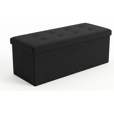 SCENA LIVING Puf s úložným prostorem obdélníkový, skládací, 110 × 38 × 38 cm, černý černá