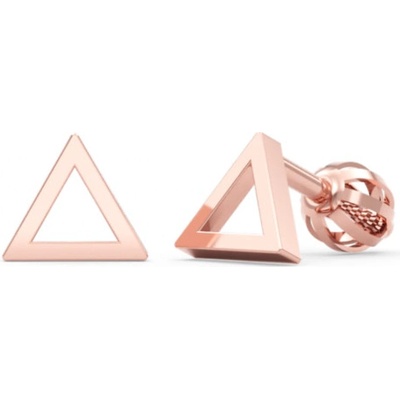 Couple, Minimalistické náušnice IDOL Triangle v růžovém zlatě, 585-66-3-0583.4C00.0.00.000.05