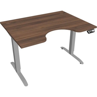 Hobis Office Pro psací stůl Motion MS ERGO 2 Šířka: 120 cm, Barva desky: ořech, Barva kovu: šedá RAL 9006 Šířka 120-180 cm / 27 barevných variant