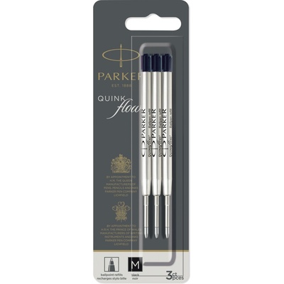 Parker Náplň QuinkFlow do kuličkové tužky M černá 3 ks 1502/0219151