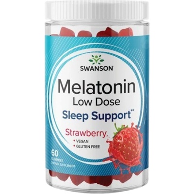 Swanson Melatonin Low Dose Gummies 1 mg | Strawberry [60 Дъвчащи таблетки]