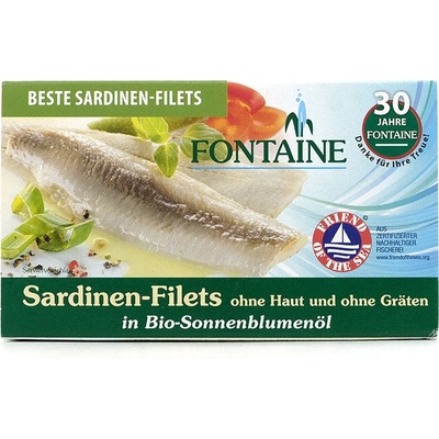 Fointaine Sardinky v bio slnečnicovom oleji 120g