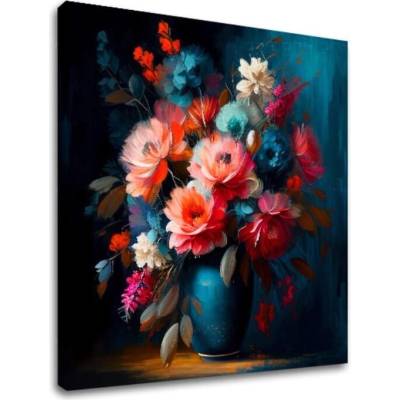 Dizajnová dekorácia na plátne Rozkvitnutie vo farbách lásky 60x60 cm