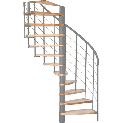 Minka STAIRS Prostorově točité schodiště Helios buk/šedá 101-155 x 57-84 cm